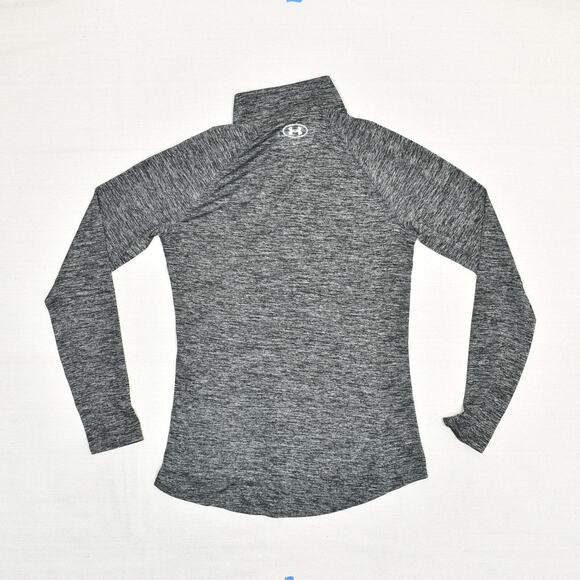 Under Armour Women's 1/4 Zip Sweatshirt Loose Heatgear Polyester Gray Size M - Picture 3 of 8